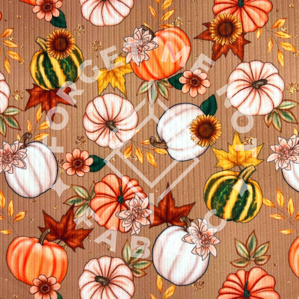 Autumn Pumpkins, Super Soft Rib Knit Fabric