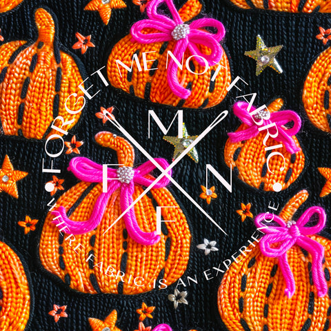 3D Fall Pumpkin Croquette Fabric, Choose your Fabric, Scaling Options.