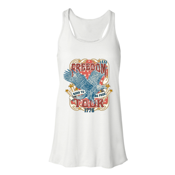 Freedom Tour, White Tank Top (Size Large), Graphic Shirts