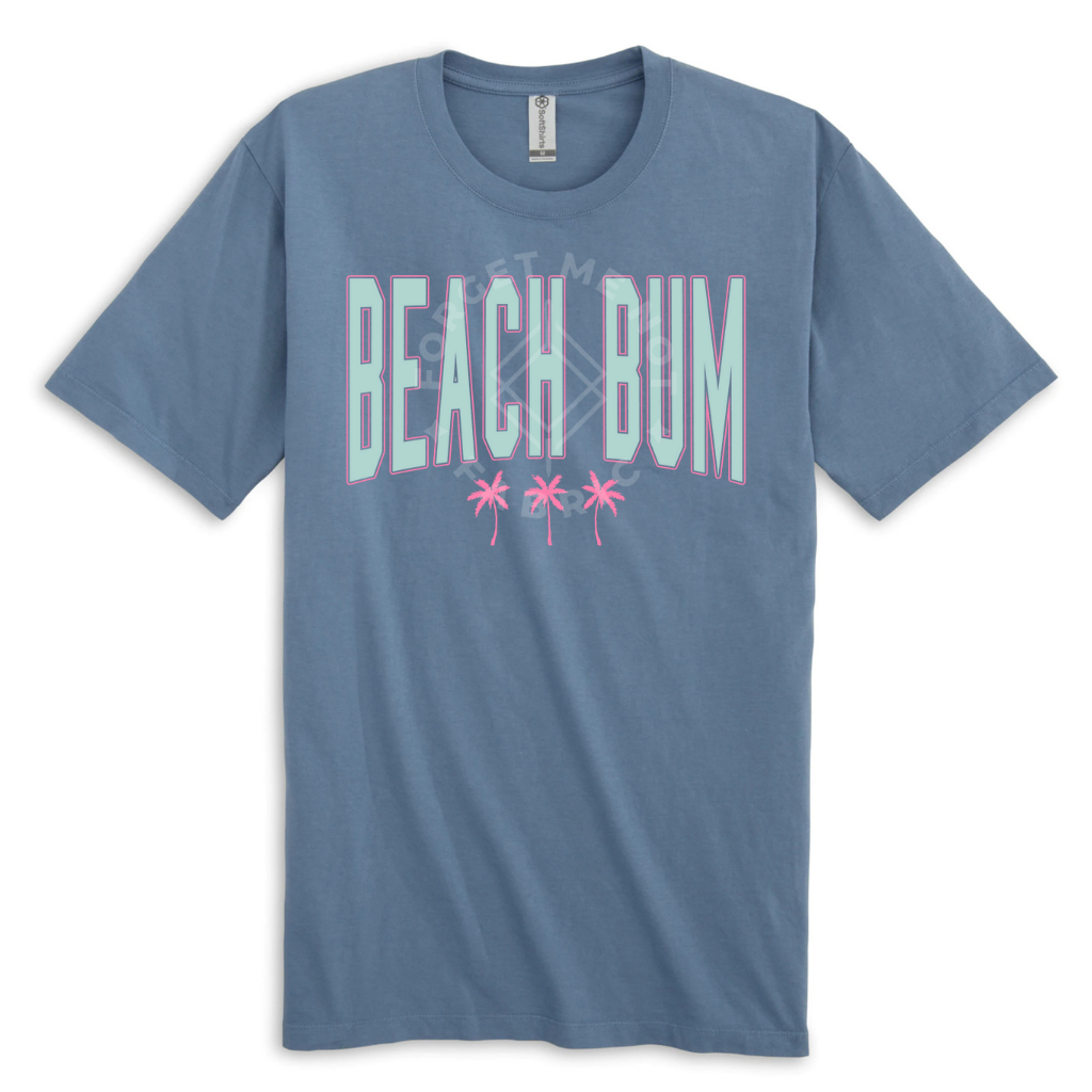 Beach Bum, Grey T-Shirt (Size Small), Graphic Shirts