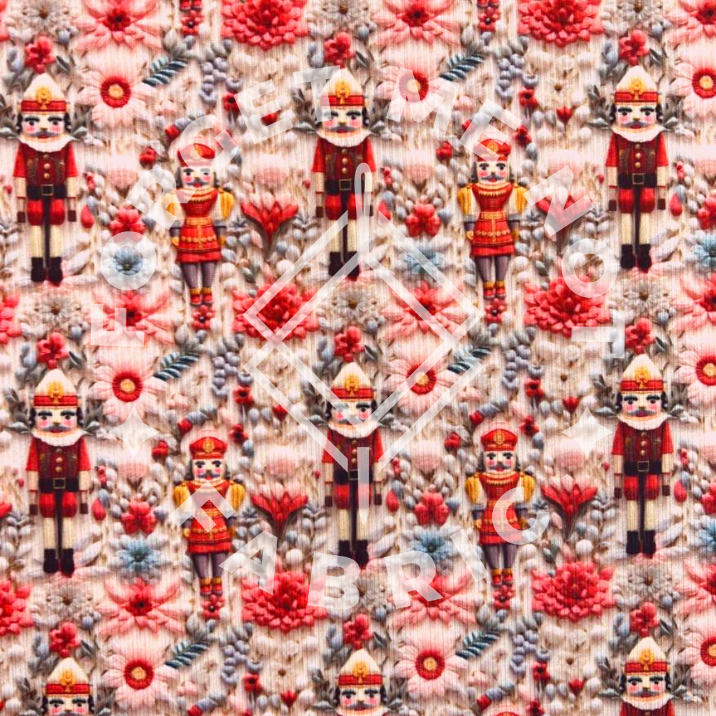 Floral Nutcracker, Super Soft Rib Knit Fabric