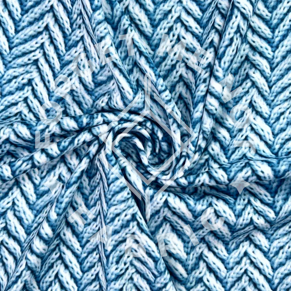 Glacier Blue Knit, Heavy DBP Fabric