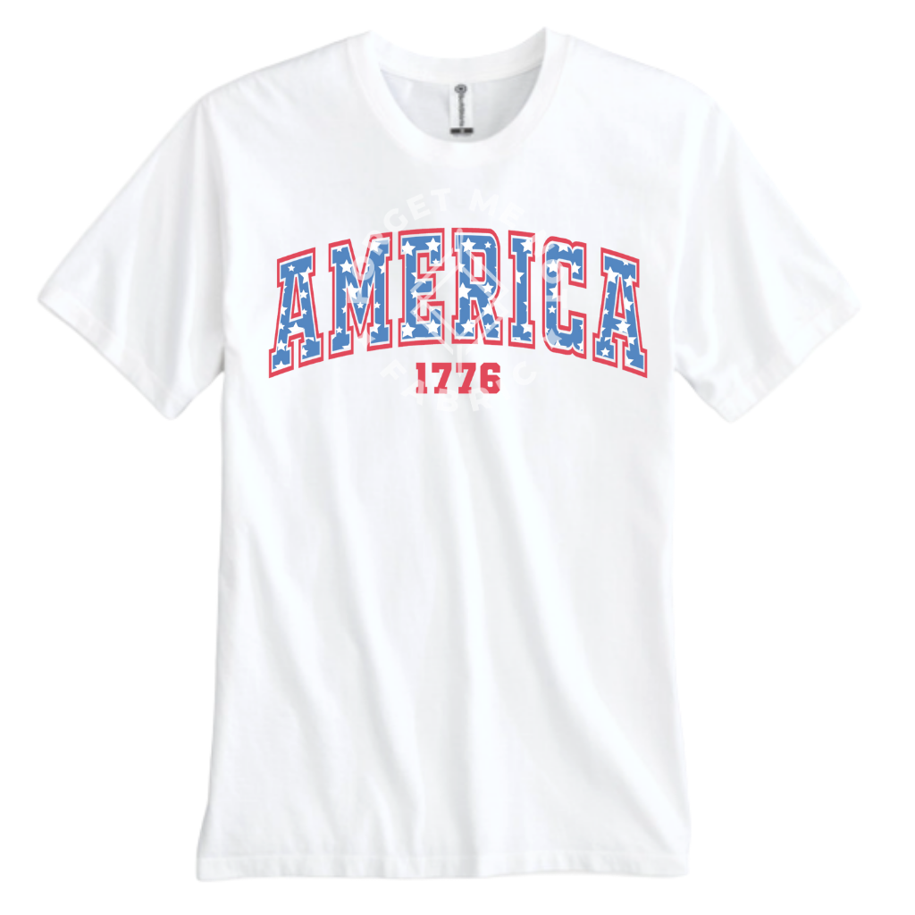 America 1776, White T-Shirt (Size Medium), Graphic Shirts