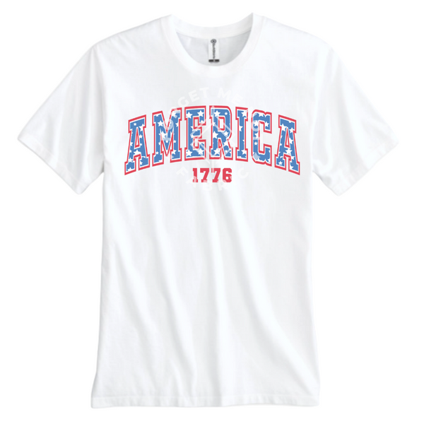 America 1776, White T-Shirt (Size Small), Graphic Shirts