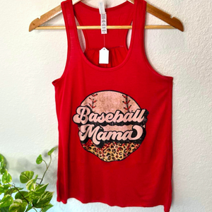 Baseball Mama, Red Tank Top (Size Medium), Graphic Shirts