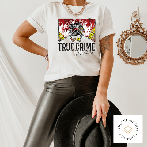 True Crime Junkie, Thin Matte Clear Film Screenprints