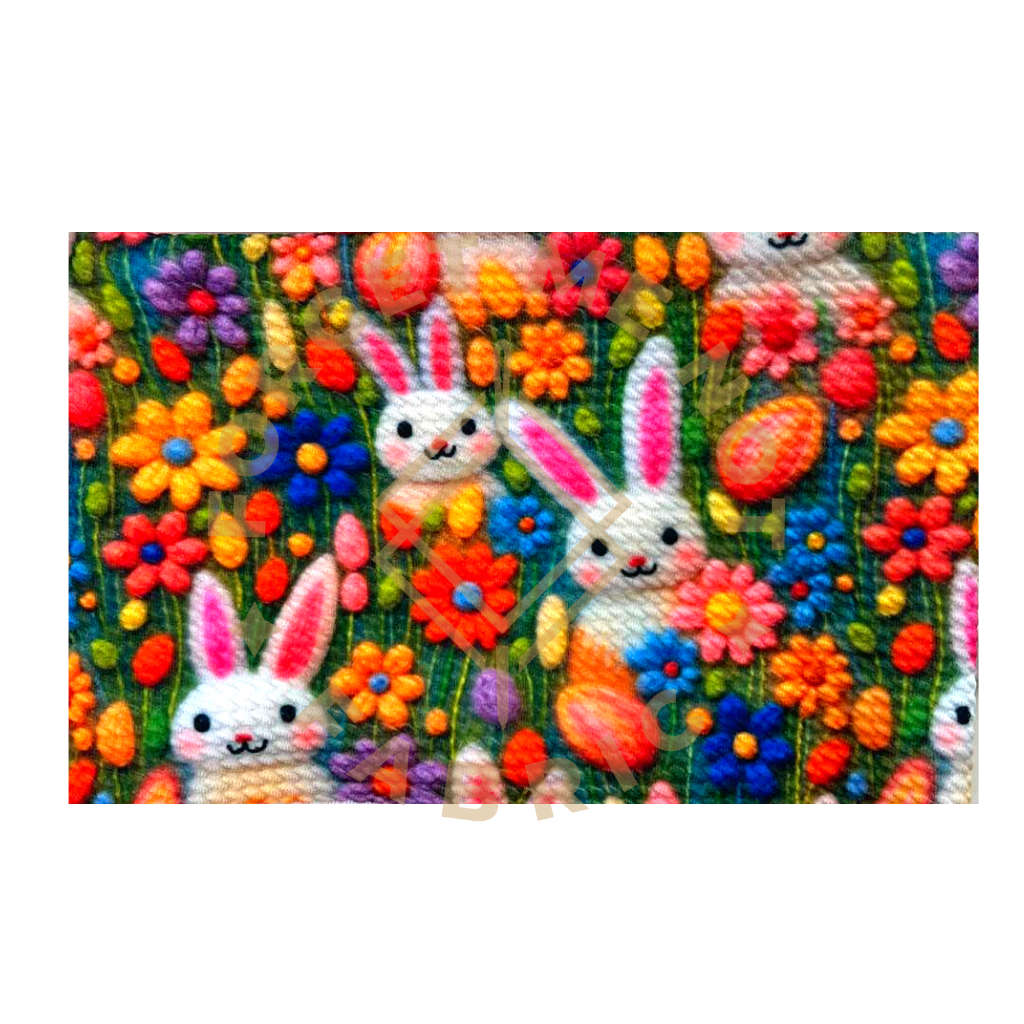 Ready To Bow Strip 5"x 60"  Floral Easter Bunny