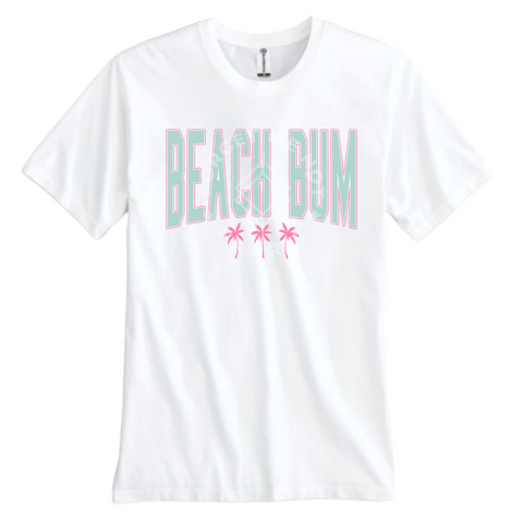 Beach Bum, White T-Shirt (Size Medium), Graphic Shirts