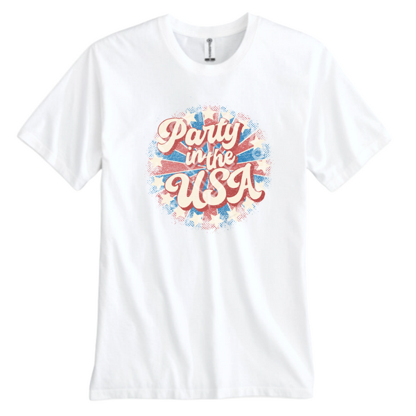 Party in the USA, White T-Shirt (Size XLarge), Graphic Shirts