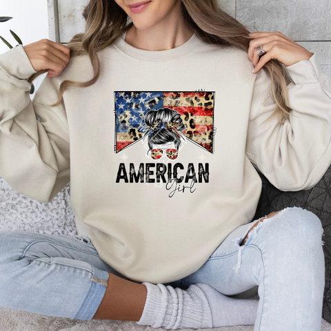 American Girl, Cream Longsleeve Shirt (Size Medium), Graphic Shirts