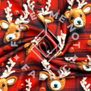 Red Plaid Reindeer, Mediumweight DBP Fabric