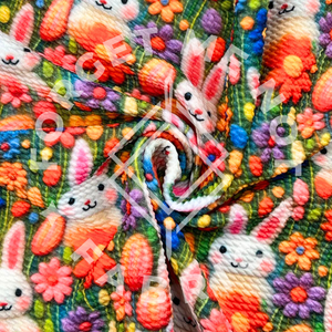 Floral Easter Bunny, Bullet Fabric