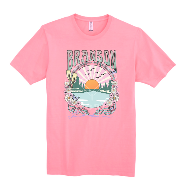 Branson Scenery, Pink T-Shirt (Size Large), Graphic Shirts