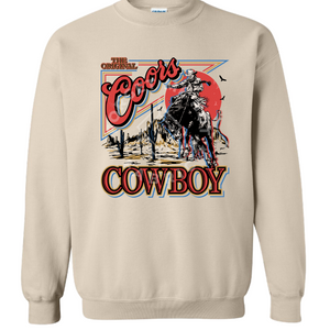 Coors Cowboy, Tan Sweatshirt (Size Large), Graphic Shirts