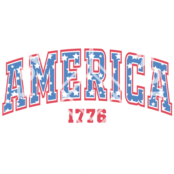 America Red, White & Blue Letters, Sublimation Heat Transfer