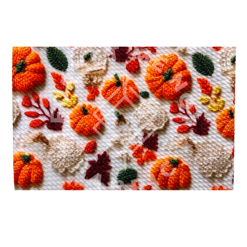 Ready To Bow Strip 5"x 60" Autumn Pumpkins Embroidery