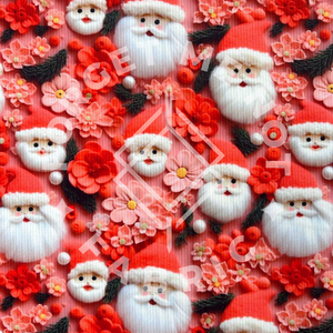 Fluffy Beard Santas, Super Soft Rib Knit Fabric