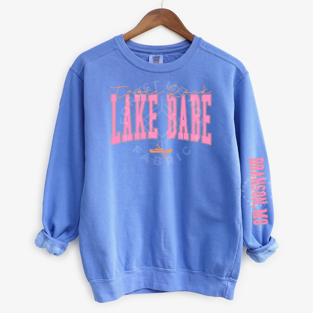 Table Rock Lake (with Sleeve design), Blue Sweatshirt (Size Small), Graphic Shirts