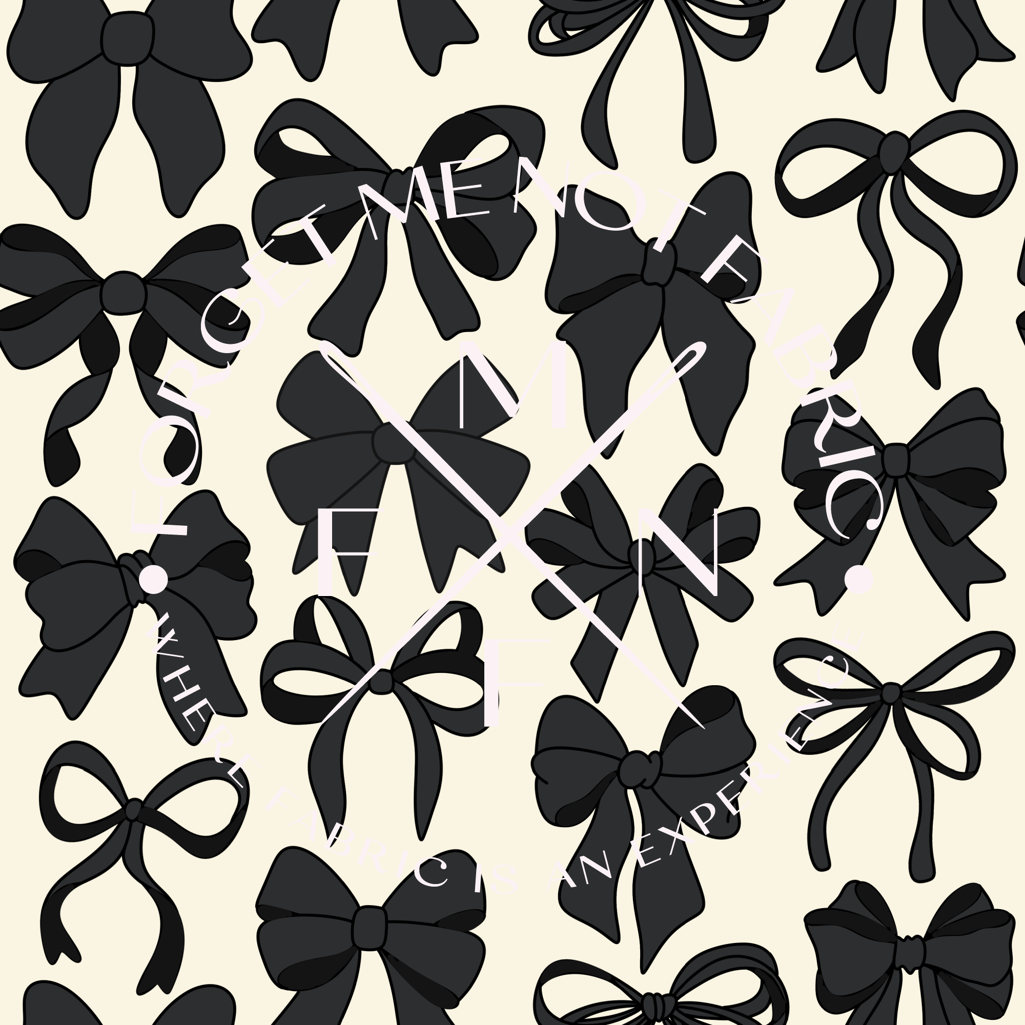 Black & Cream Bows, Choose your Fabric, Scaling Options.