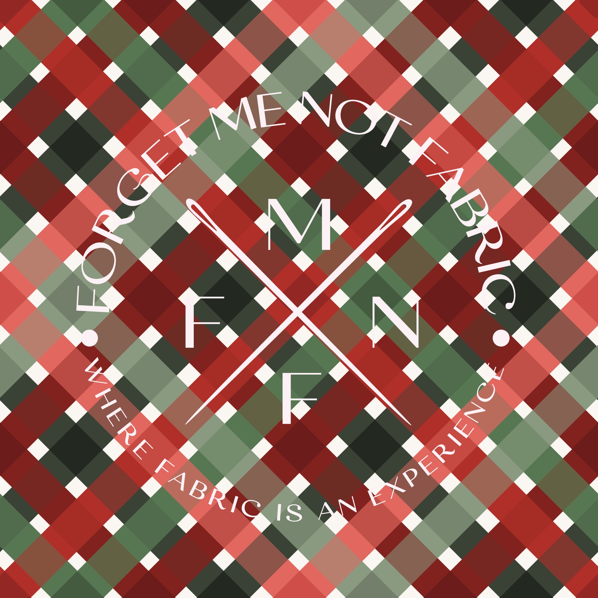 Diagonal Christmas Plaid Fabric, Choose your Fabric, Scaling Options.