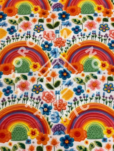 Bright Rainbows & Floral, DBP Fabric