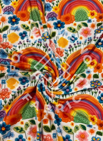 Bright Rainbows & Floral, DBP Fabric