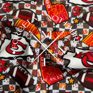 Kansas City Football Sports Fabric, Choose your Fabric, Scaling Options.