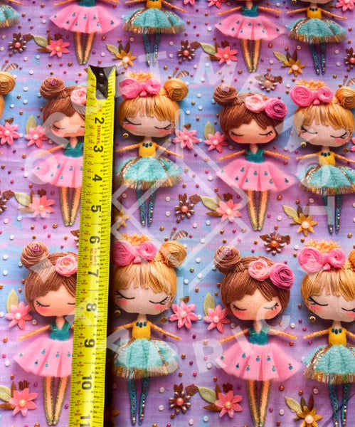 3D Princess Ballerinas Mediumweight DBP Fabric