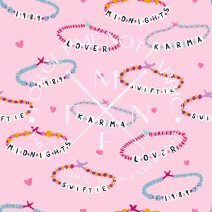 Pink Swiftie Bracelets Fabric, Choose your Fabric, Scaling Options.