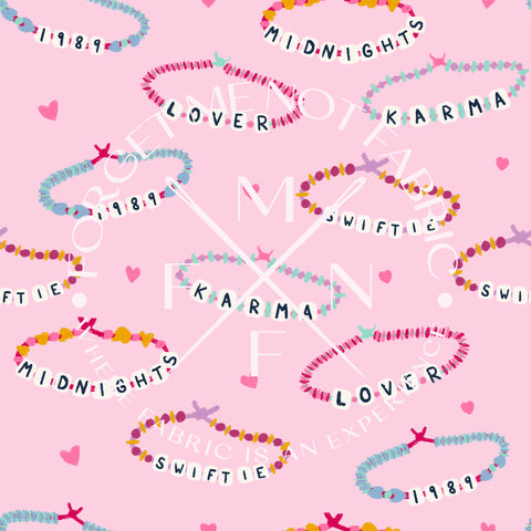 Pink Swiftie Bracelets Fabric, Choose your Fabric, Scaling Options.