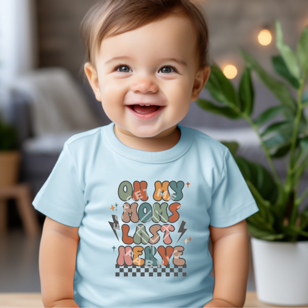 On Mom's Last Nerve, Light Blue Toddler Shirt(Size 12 Months), Graphic Shirts