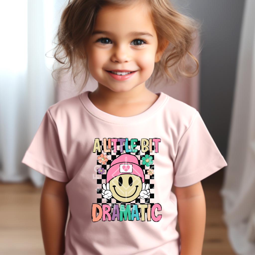A Little Bit Dramatic, Pink Toddler Shirt(Size 18 Months), Graphic Shirts