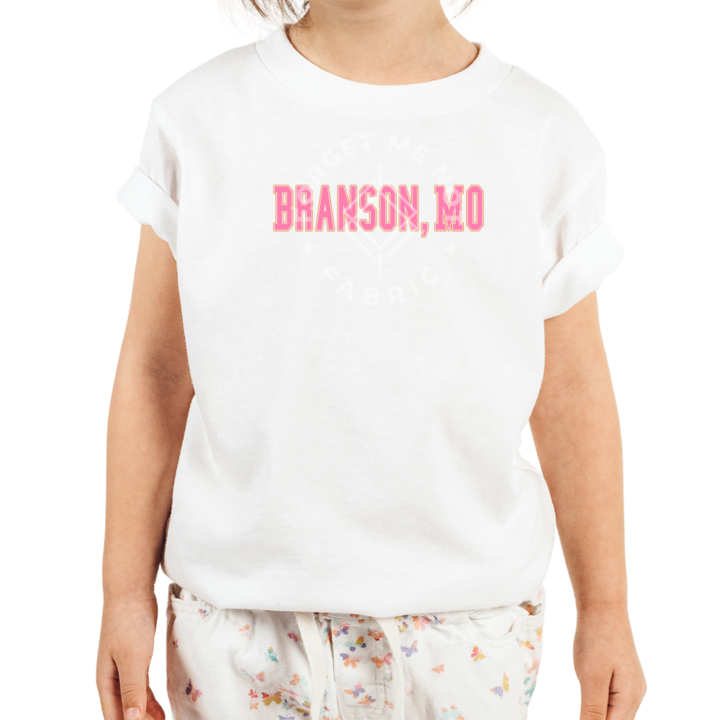 Branson, MO Pink Words, White Toddler Shirt(Size 3T), Graphic Shirts