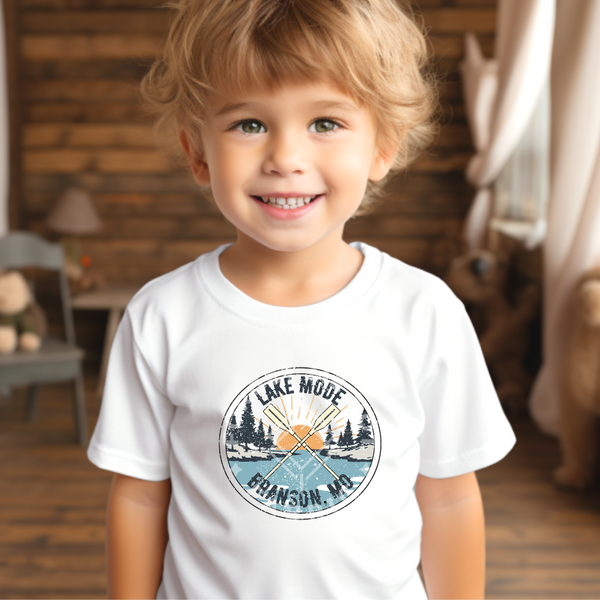 Lake Mode Branson, White Toddler Shirt(Size 4T), Graphic Shirts