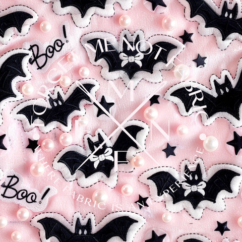 Halloween Pink Girly Bats, Choose your Fabric, Scaling Options.