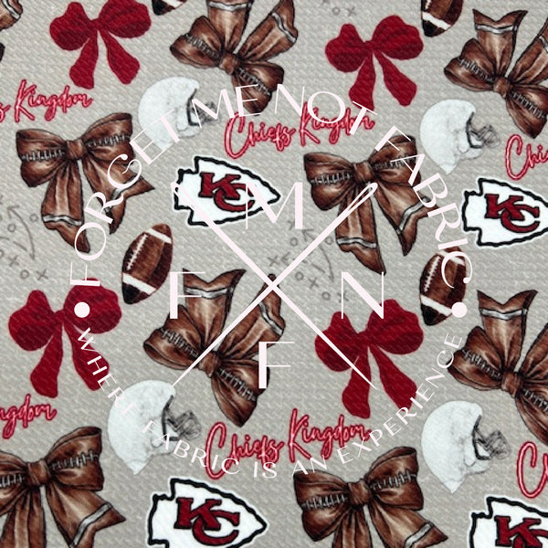 KC Football Bullet Fabric, Bullet Fabric, Fabric Options, Scaling Options.