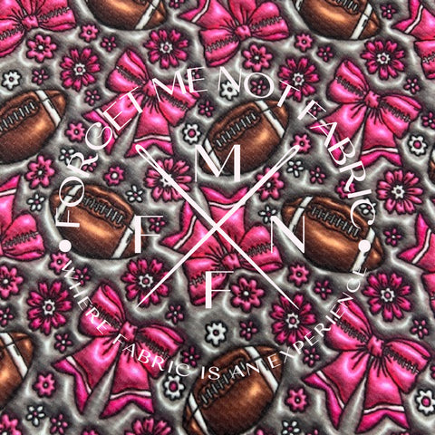 Coquette Pink Football Bullet Fabric, Bullet Fabric, Bow Fabric, Scaling Options