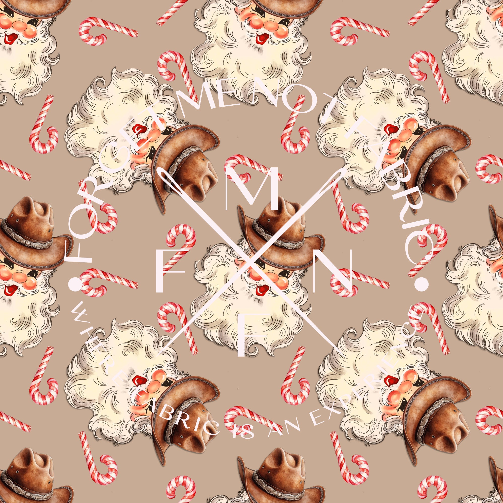 Cowboy Christmas Fabric, Choose your Fabric, Scaling Options.