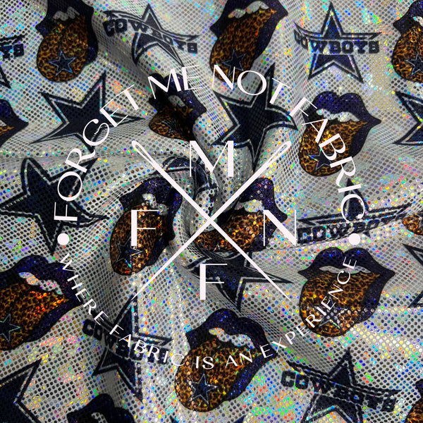 Football Holographic Fabric, Cowboys Football Fabric, Dance Fabric, Holographic Fabric, Scaling Options (Copy)