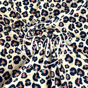 Distressed Leopard, Rib Knit Fabric