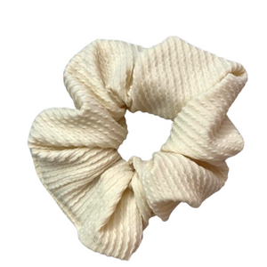 Ivory Cozy Rib Knit Large Scrunchie, Soft Rib Knit Scrunchie, Hand Made in USA, Jumbo Scrunchie, Gift Item