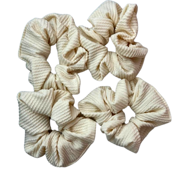 Ivory Cozy Rib Knit Large Scrunchie, Soft Rib Knit Scrunchie, Hand Made in USA, Jumbo Scrunchie, Gift Item