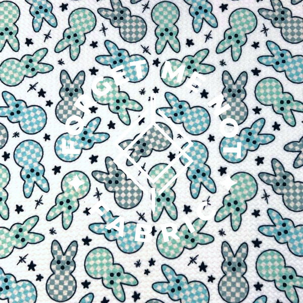 Easter Boy Checkerboard Blue, Bullet Fabric