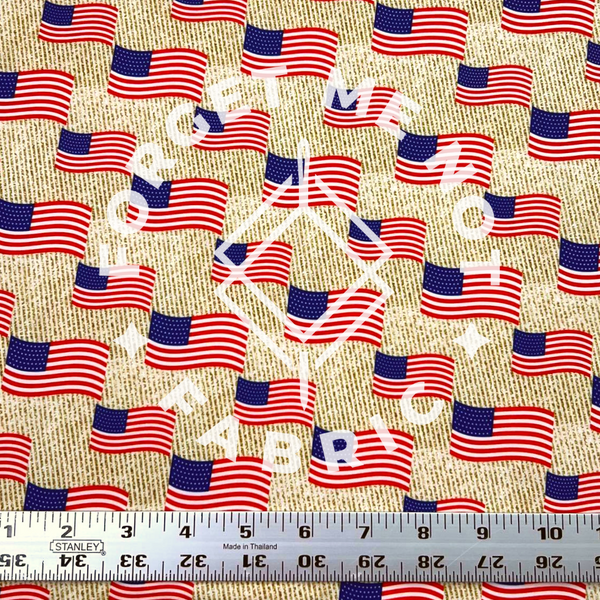 American Flags Gold Stripe, Mediumweight DBP Super Soft Knit Fabric