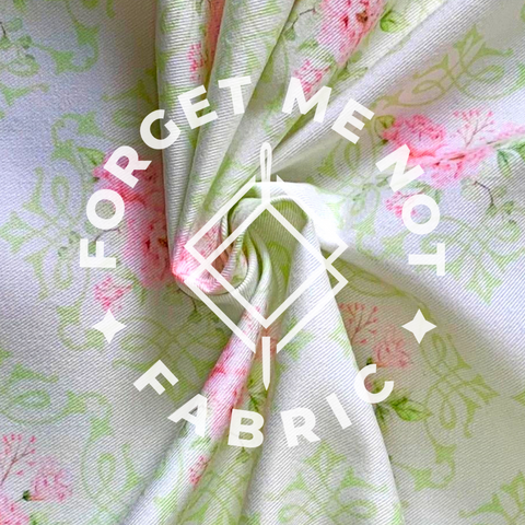 Shabby Chic Lime Floral Garden Super Soft Wide Twill Fabric