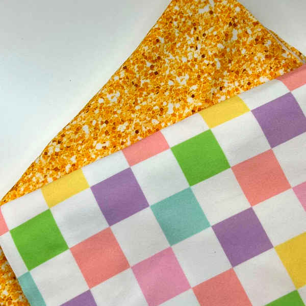 Spring Pastel Yellow Glitter DBP Fabric, Double Brushed Poly Fabric, Glitter Fabric