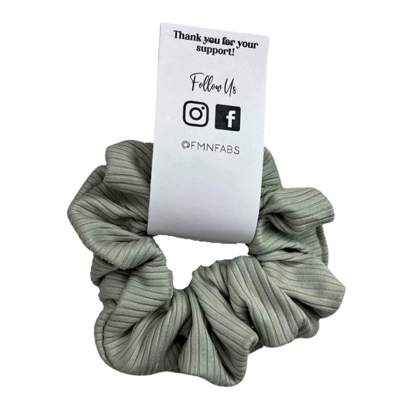 Sage Green Rib Knit Large Scrunchie, Soft Rib Knit Scrunchie, Hand Made in USA, Jumbo Scrunchie, Gift Item