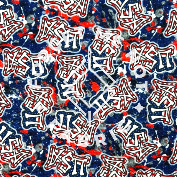 USA Splatter Graffiti Bullet Fabric