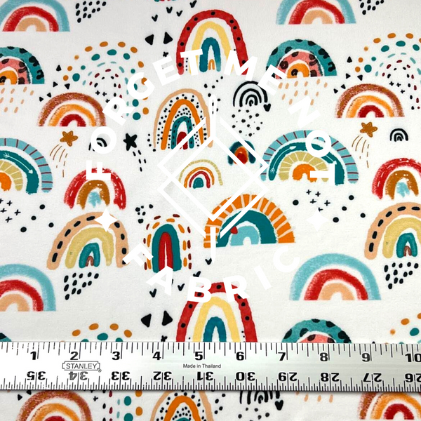 Quirky Happy Rainbows, Lightweight DBP Fabric