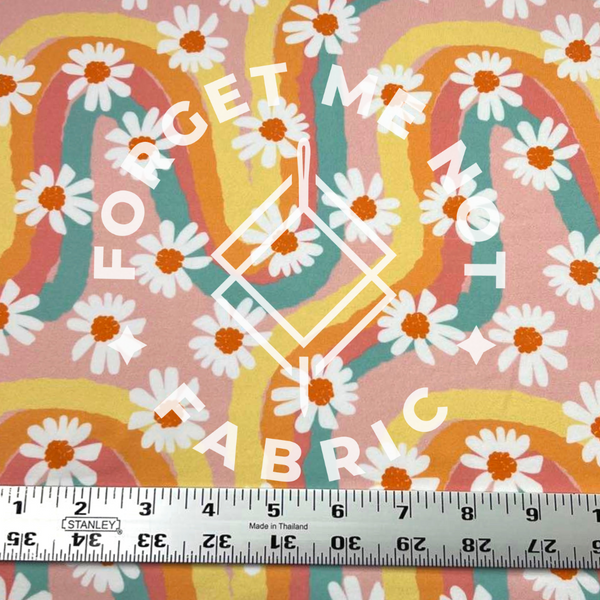 Brittany Frost Rainbow Daisies, DBP Super Soft Knit Fabric